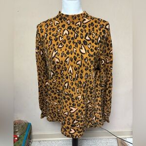 Karl Lagerfeld Animal Print Hearts Knit Sweater, L